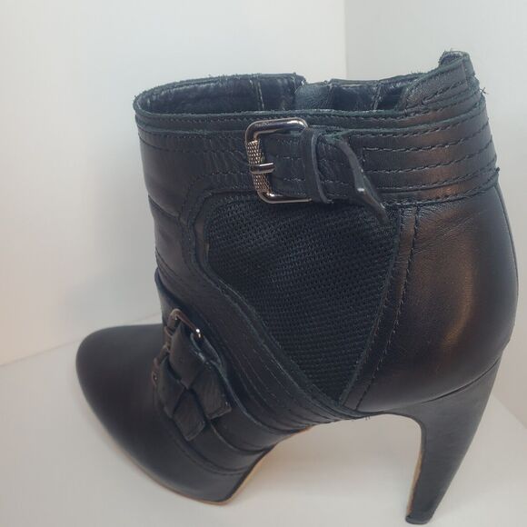 Sam Edelman Boots Womens Sz 9 Kenley High Heels Ankle Booties Black Leather Zip - Picture 2 of 13